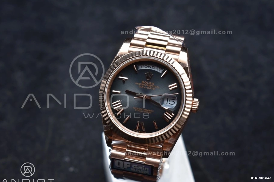 711 Dial Steel Weight) Best DayDate Slate Edition Ombre 904L President on V4 (Gain QF RG A2836 40 Bracelet Soft 1009